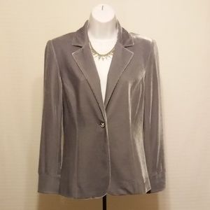 3/$20 CLOSET CLOSING SILVER VELVETEEN BLAZER